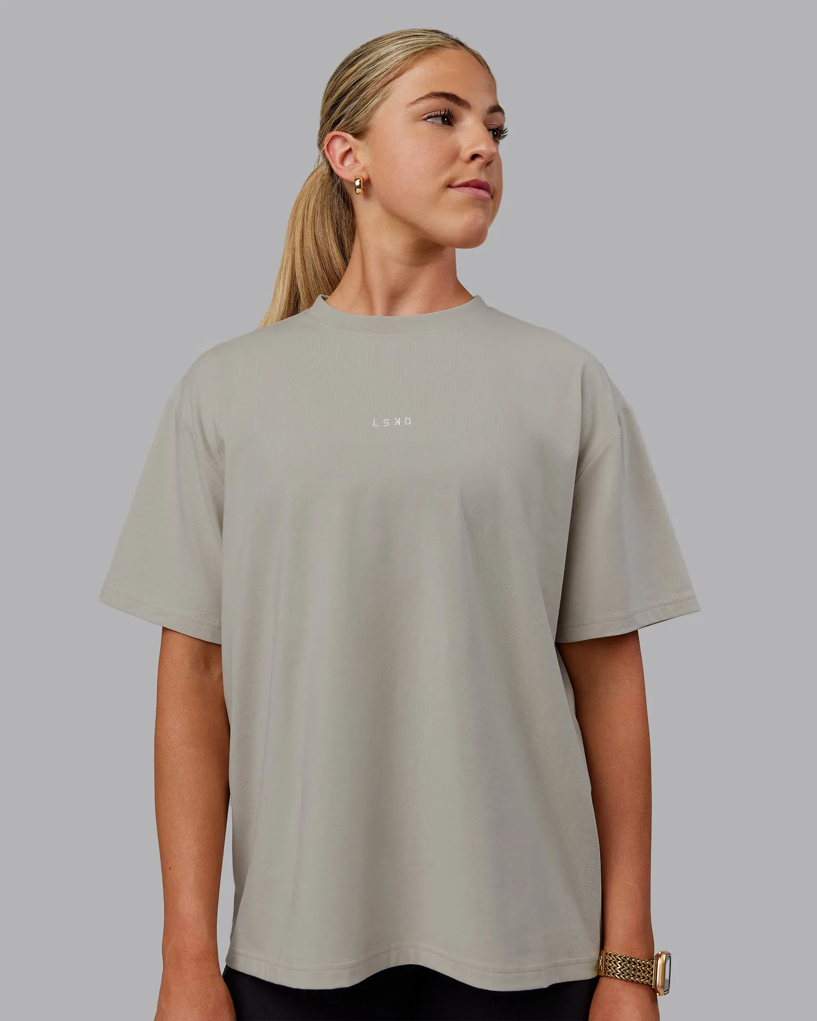 Go-To FLXCotton Oversized Tee - Shale Beige-White sold by LSKD