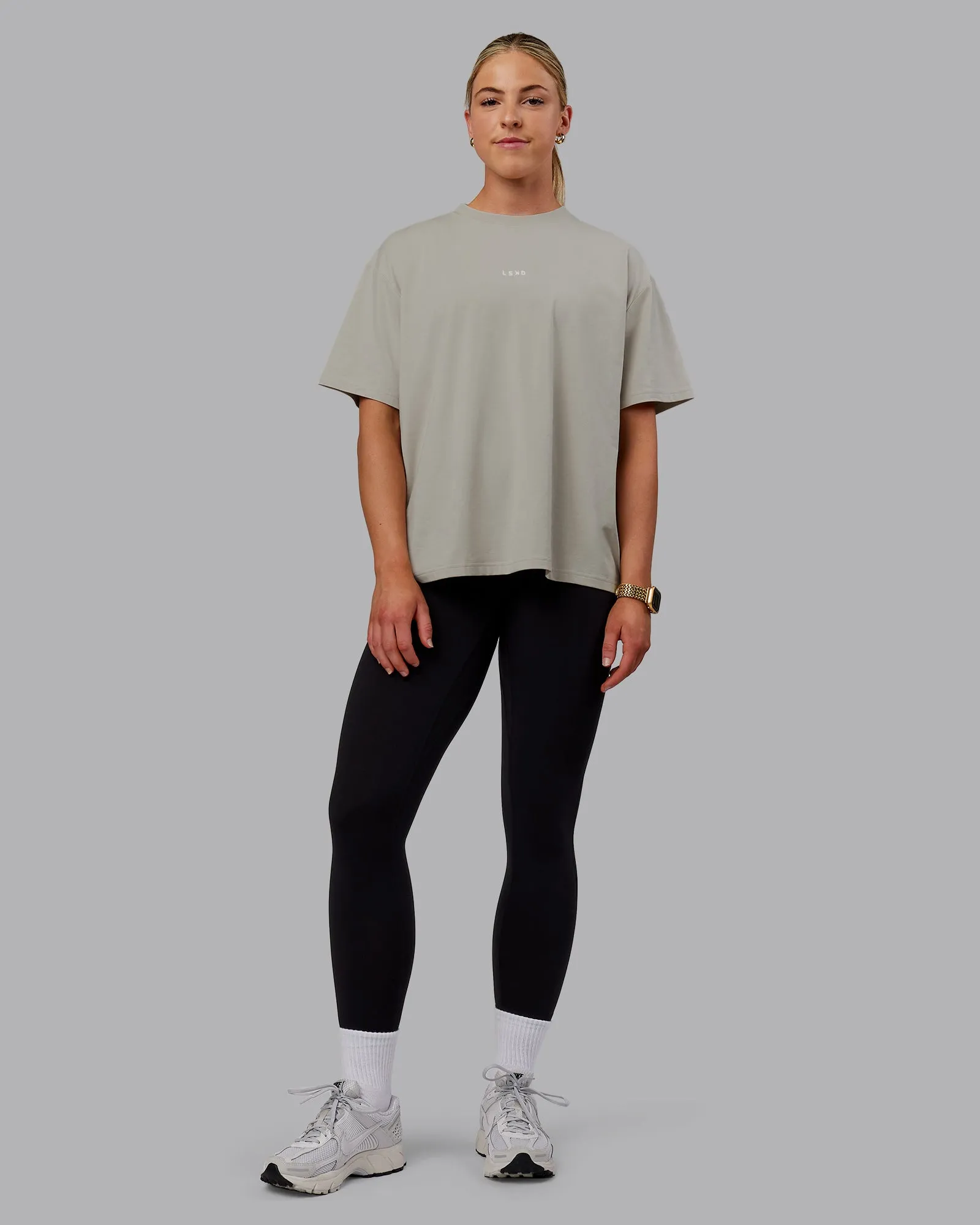 Go-To FLXCotton Oversized Tee - Shale Beige-White sold by LSKD product image thumbnail 2