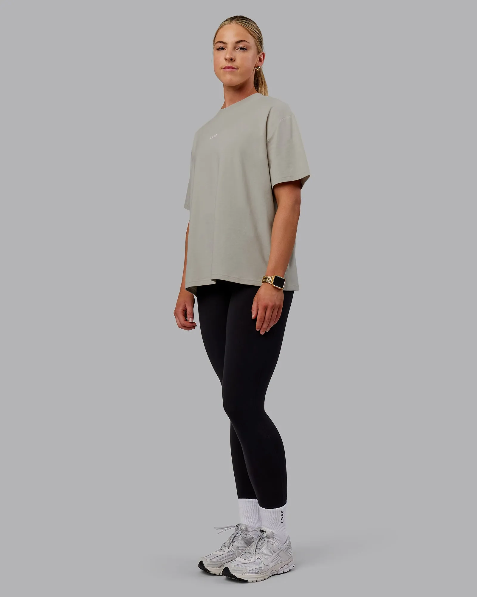 Go-To FLXCotton Oversized Tee - Shale Beige-White sold by LSKD product image thumbnail 3