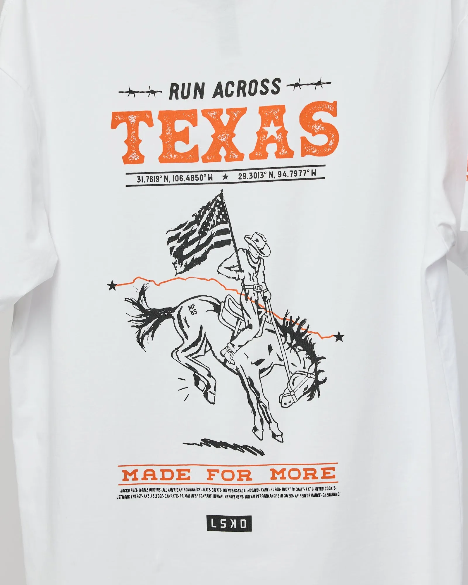 Unisex Run Across Texas FLXCotton Tee Oversize - White-Texas sold by LSKD product image thumbnail 4