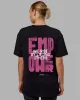 Unisex Empower FLXCotton Tee Oversize - Black-Berry Pink sold by LSKD