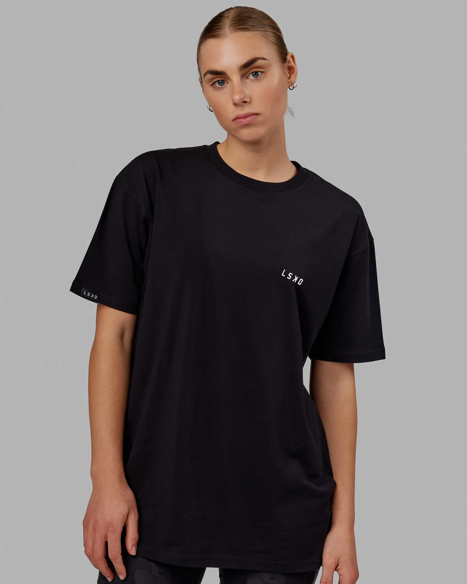 Unisex Empower FLXCotton Tee Oversize - Black-Berry Pink sold by LSKD product image thumbnail 3