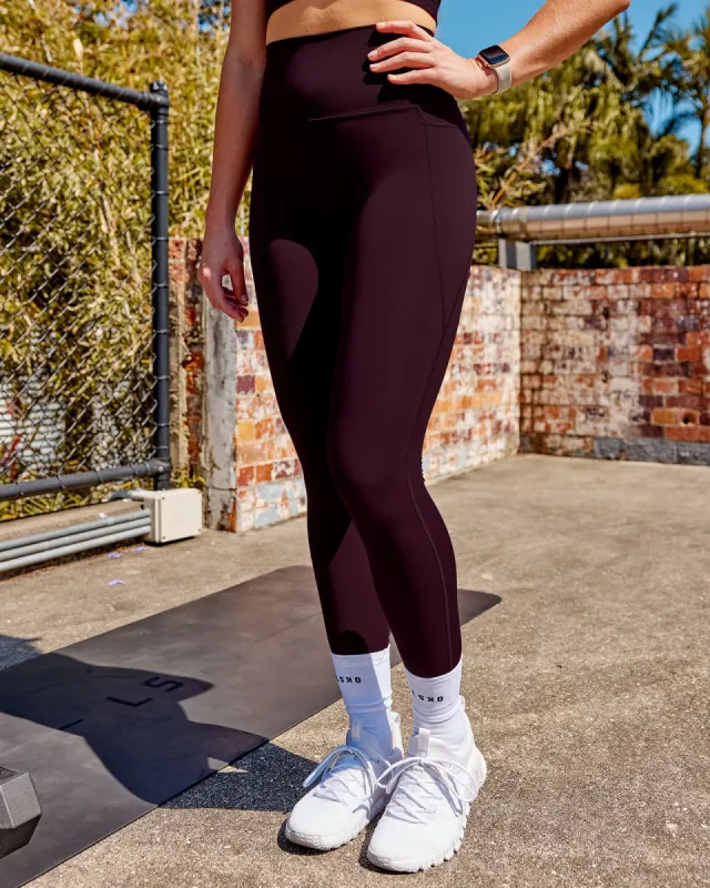 Elixir Full Length Tight With Pockets - Mulberry sold by LSKD