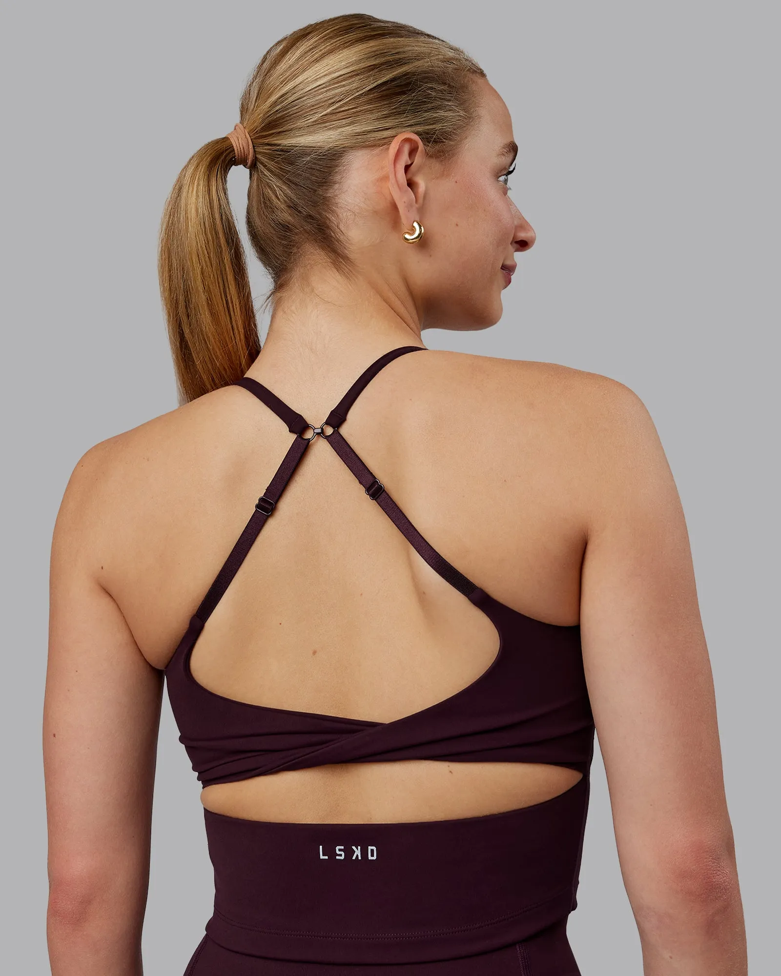 Twist Tank With Shelf Bra - Mulberry sold by LSKD product image thumbnail 5
