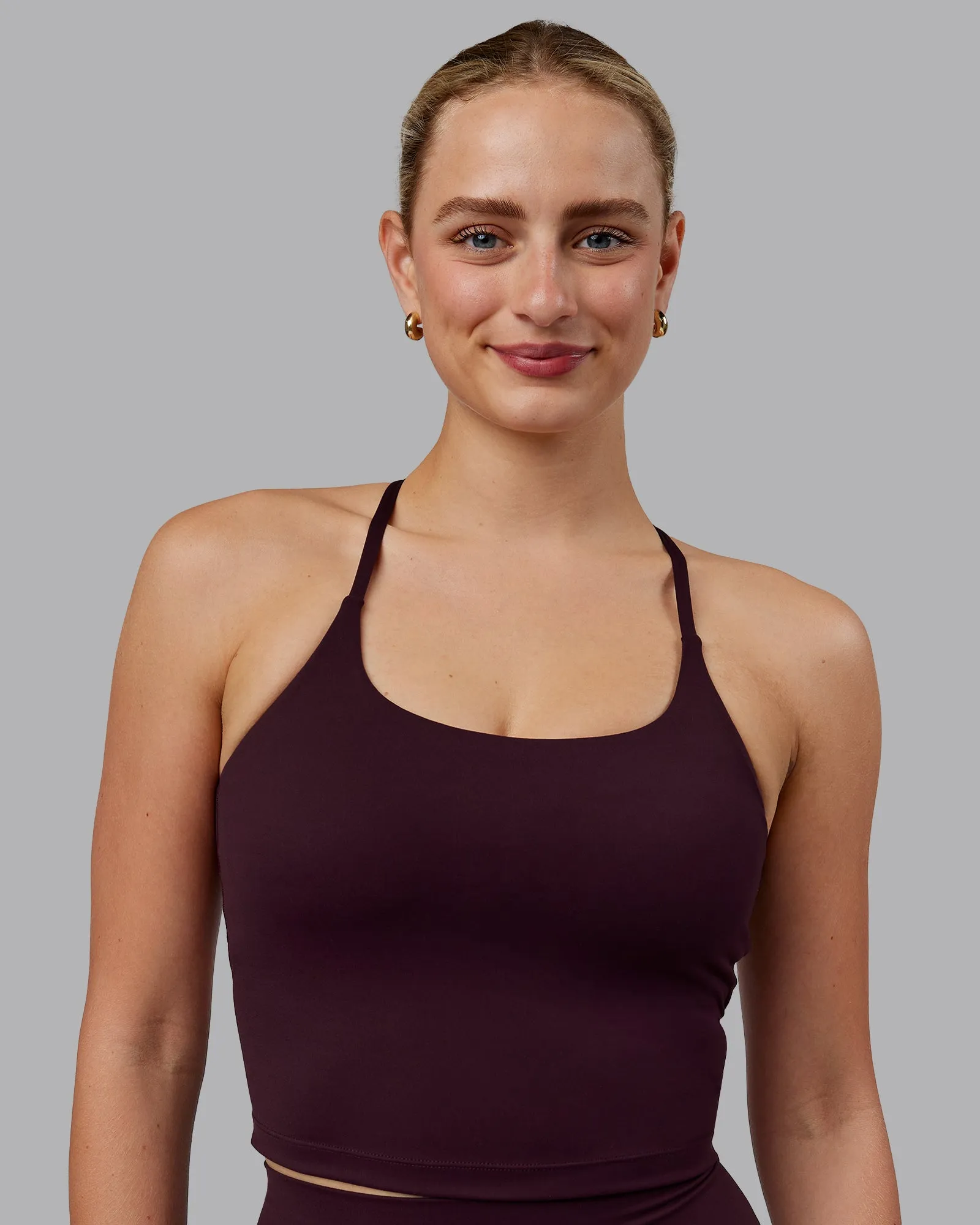 Twist Tank With Shelf Bra - Mulberry sold by LSKD product image thumbnail 2