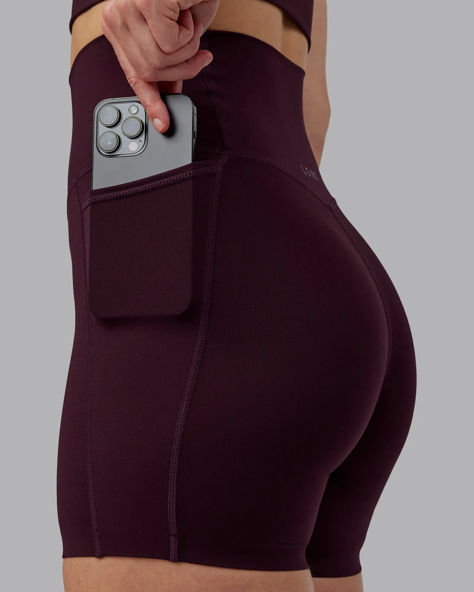 Elixir Mid Short Tight With Pockets - Mulberry sold by LSKD product image thumbnail 3