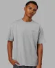 Unisex VS4 FLXCotton Tee Oversize - Light Grey Marl-Power Cobalt sold by LSKD