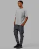 Unisex VS4 FLXCotton Tee Oversize - Light Grey Marl-Power Cobalt sold by LSKD
