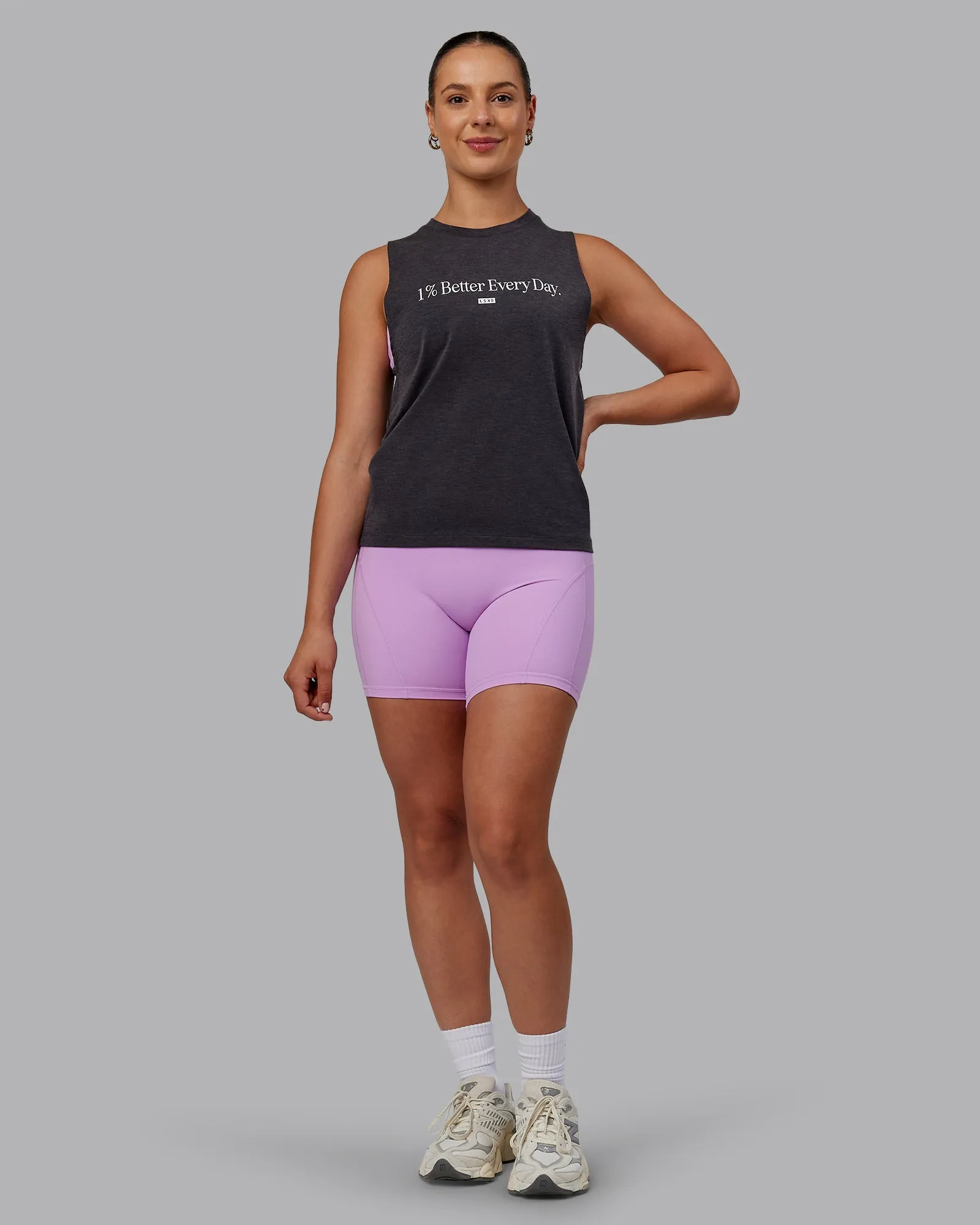 Unleash 1% Better Training Tank - Charcoal Marl-White sold by LSKD product image thumbnail 5