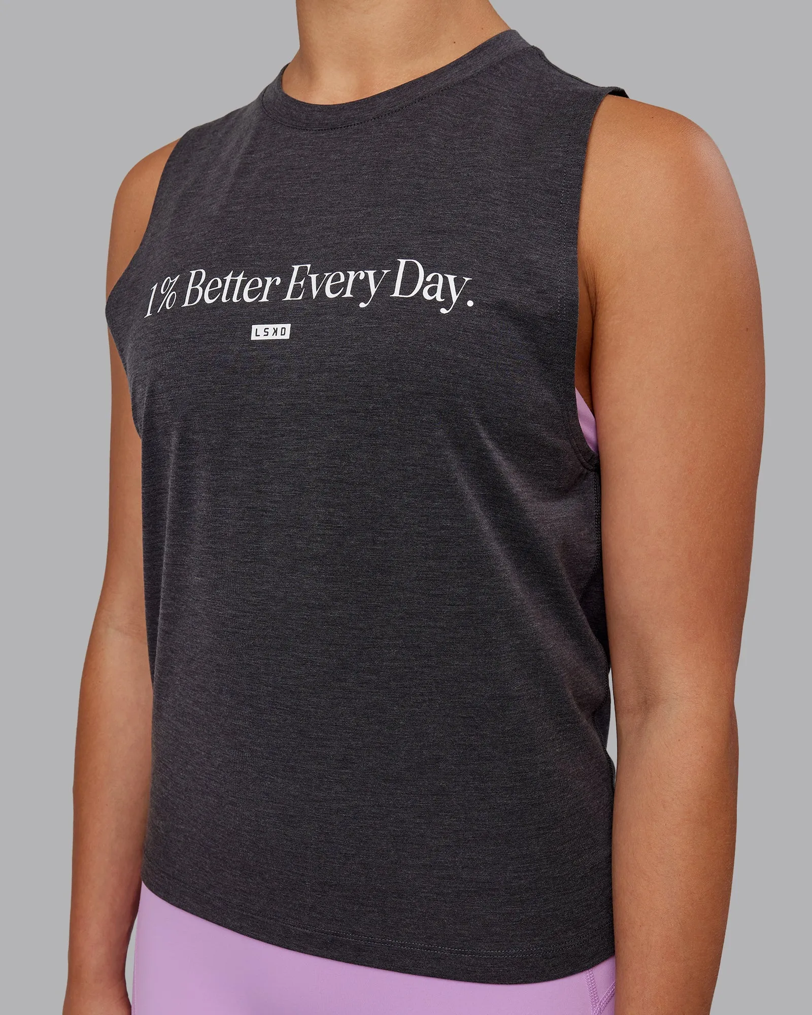 Unleash 1% Better Training Tank - Charcoal Marl-White sold by LSKD product image thumbnail 3