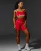 Contrast Mid Length Short Tight - Scarlet-White sold by LSKD