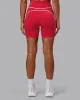 Contrast Mid Length Short Tight - Scarlet-White sold by LSKD