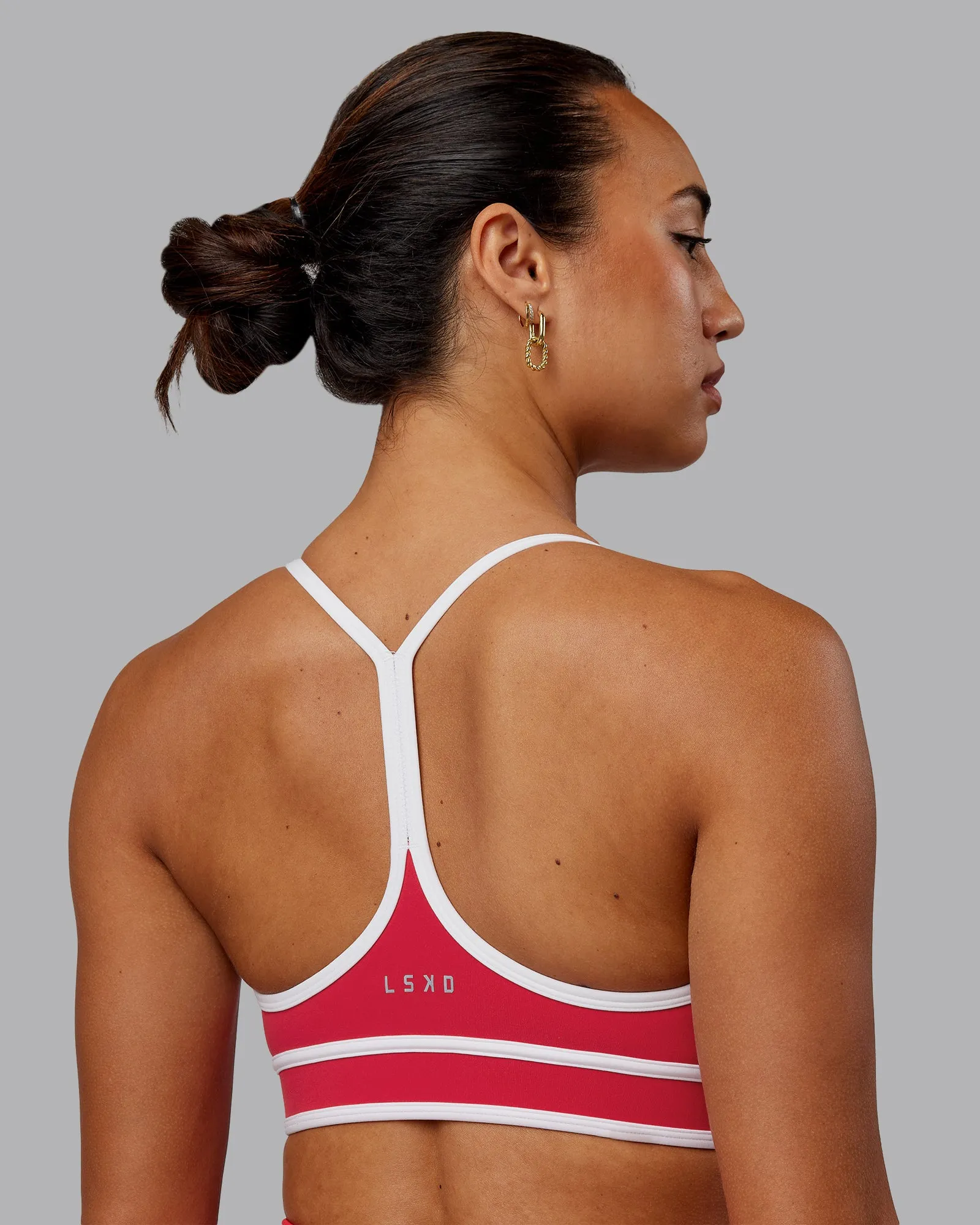 Contrast Sports Bra - Scarlet-White sold by LSKD product image thumbnail 4