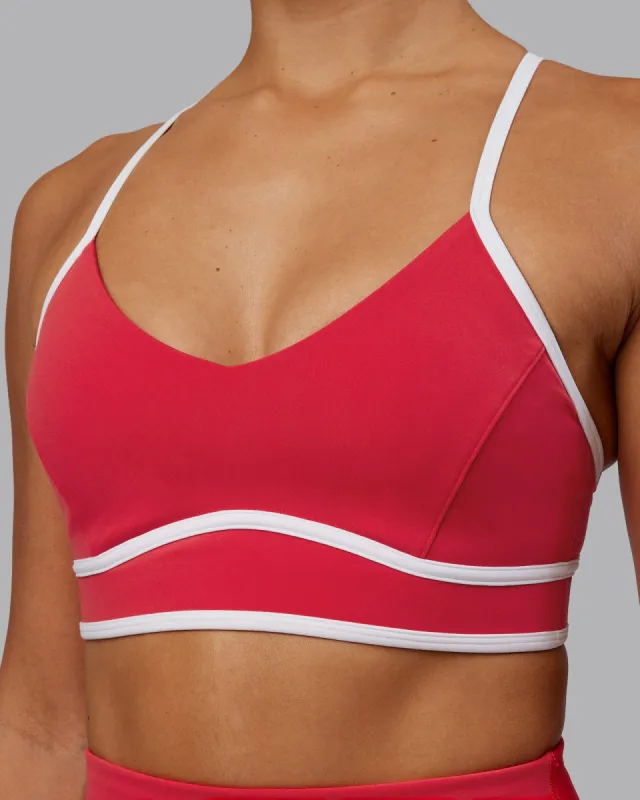 Contrast Sports Bra - Scarlet-White sold by LSKD