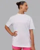 Unisex Strike Through FLXCotton Tee Oversize - White-Bubblegum sold by LSKD