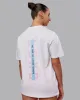 Unisex Strike Through FLXCotton Tee Oversize - White-Bubblegum sold by LSKD