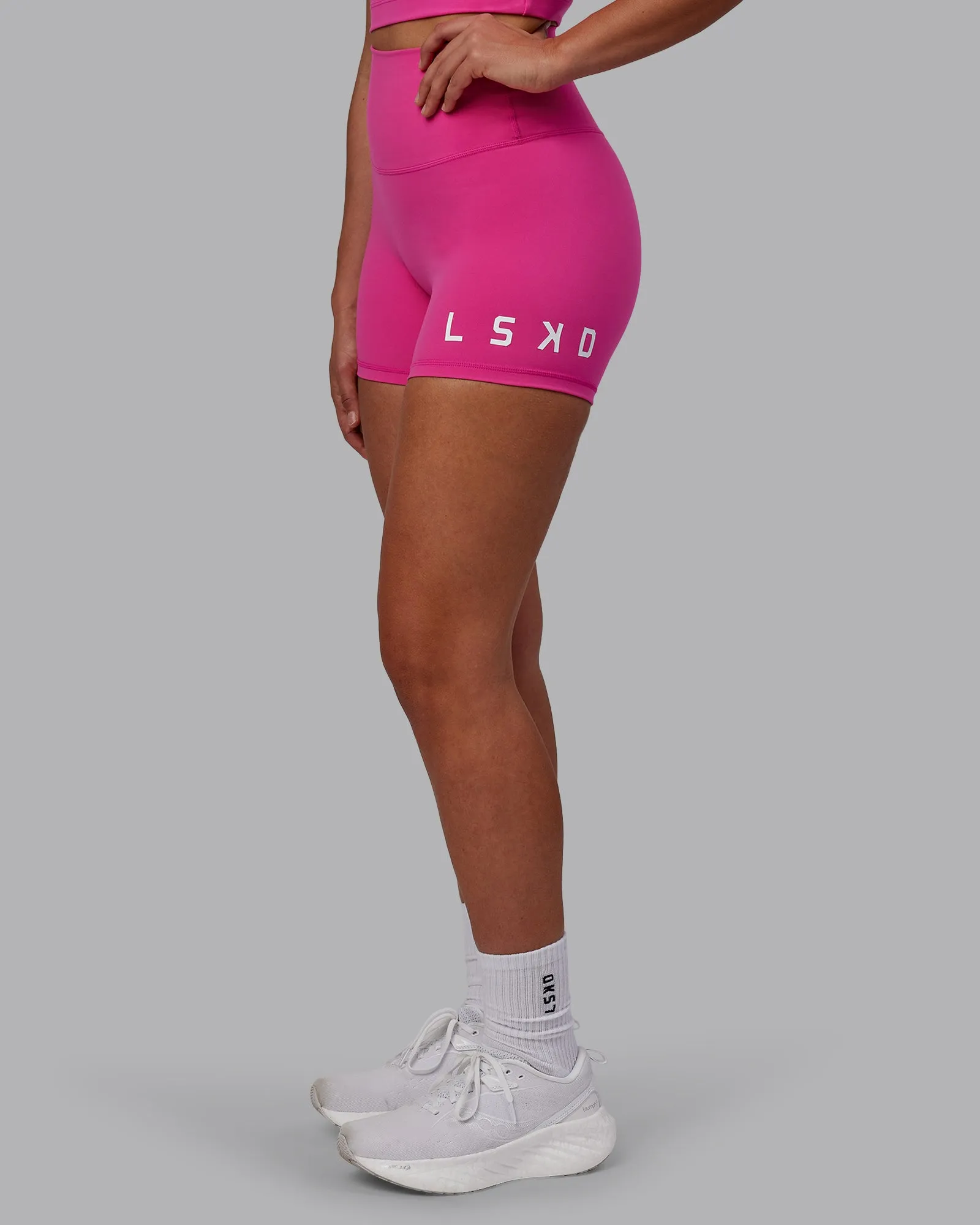 Evolved X-Short Tight - Fuchsia Pink-White sold by LSKD product image thumbnail 3