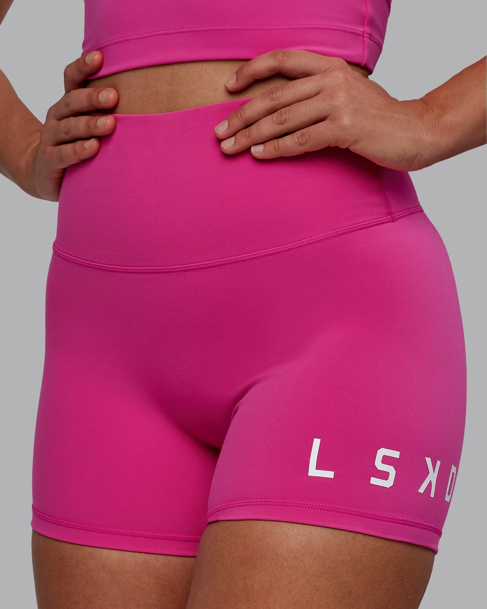 Evolved X-Short Tight - Fuchsia Pink-White sold by LSKD