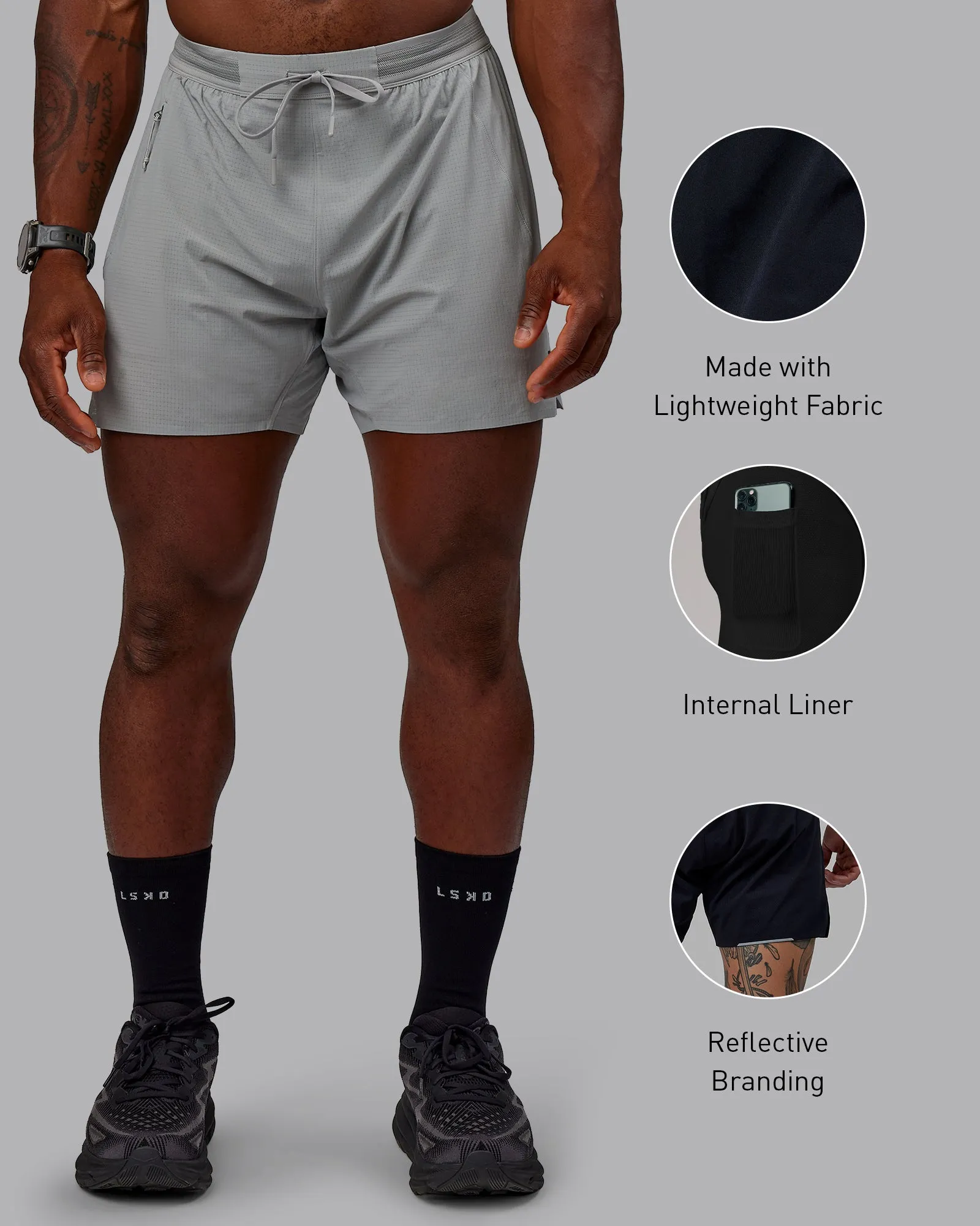 UltraAir 5" Lined Performance Short - Circular Grey sold by LSKD product image thumbnail 2