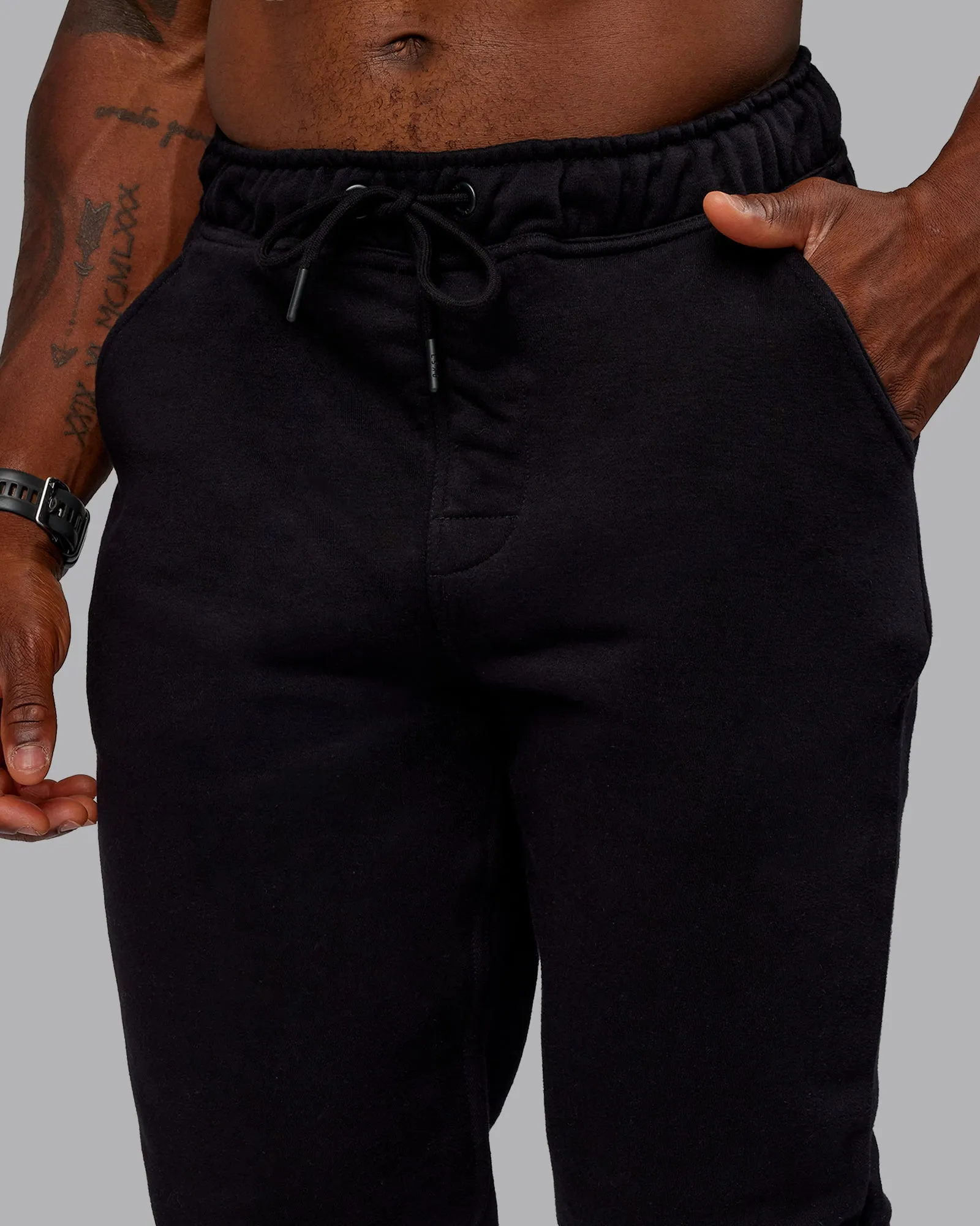 Terry Track Pants - Black sold by LSKD product image thumbnail 3