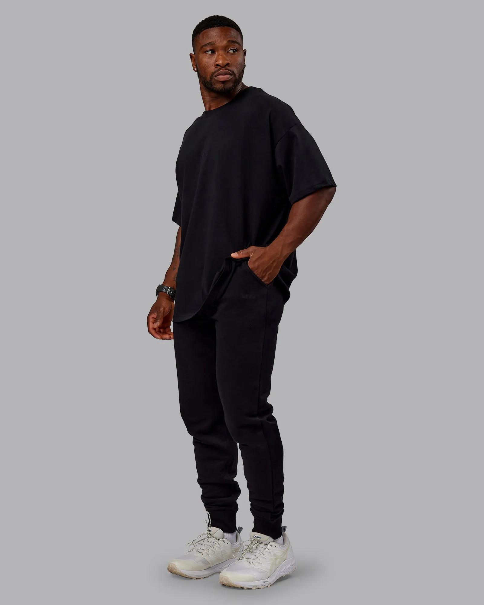 Terry Track Pants - Black sold by LSKD product image thumbnail 5