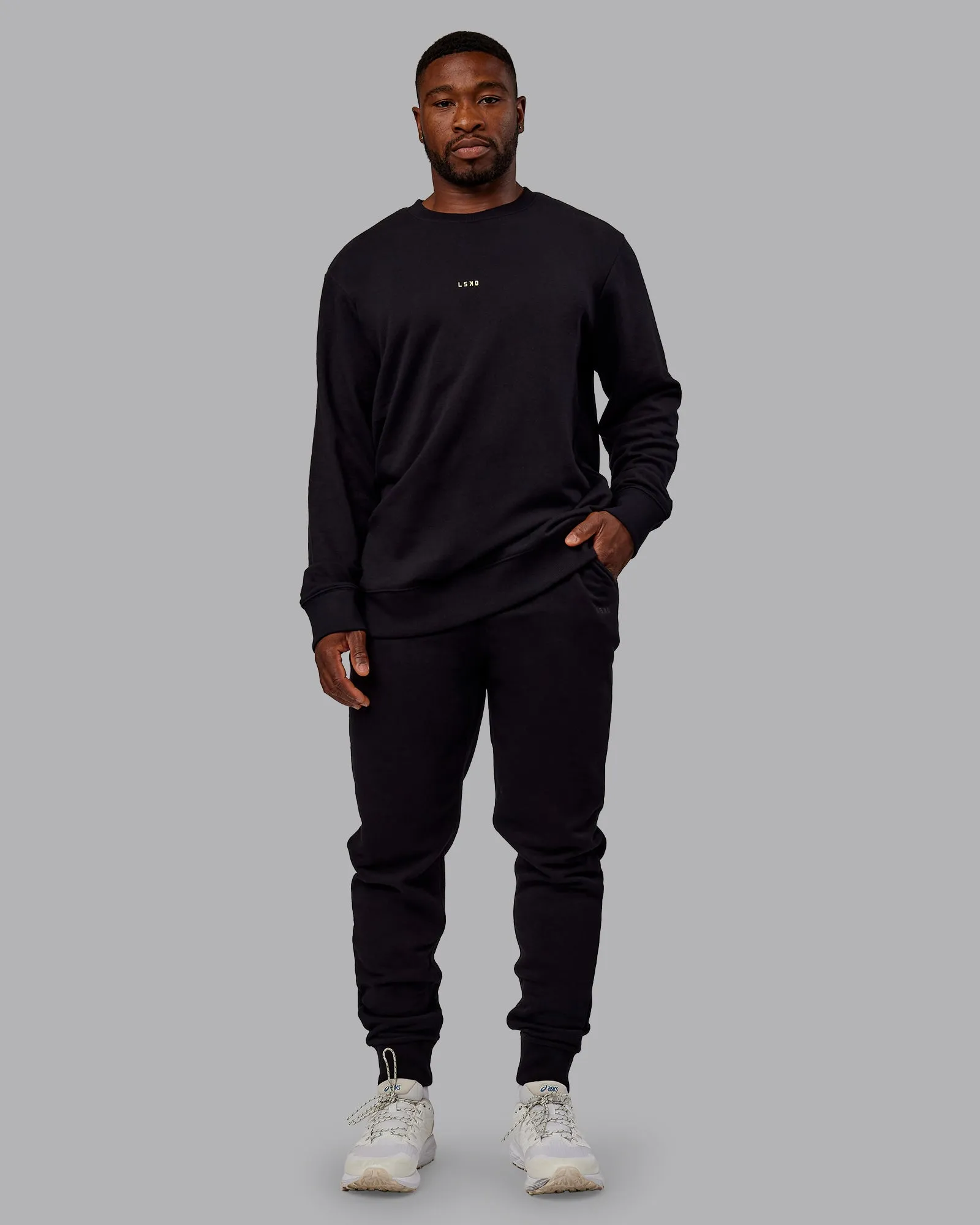 Terry Track Pants - Black sold by LSKD product image thumbnail 2