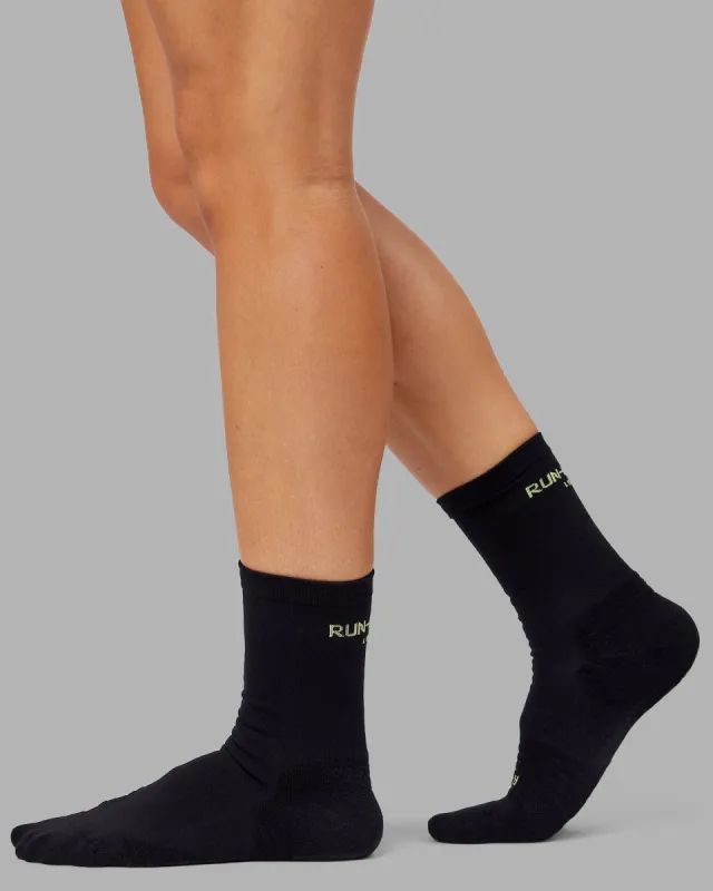 RUN-CLUB Performance Crew Socks - Black-Volt sold by LSKD