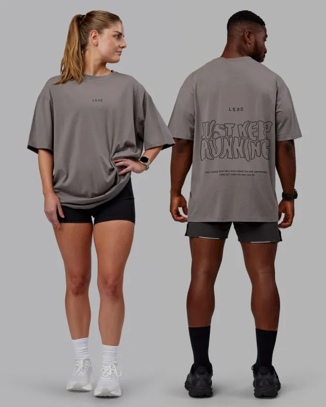 Leg It FLXCotton Oversized Tee - Storm Front-Black sold by LSKD