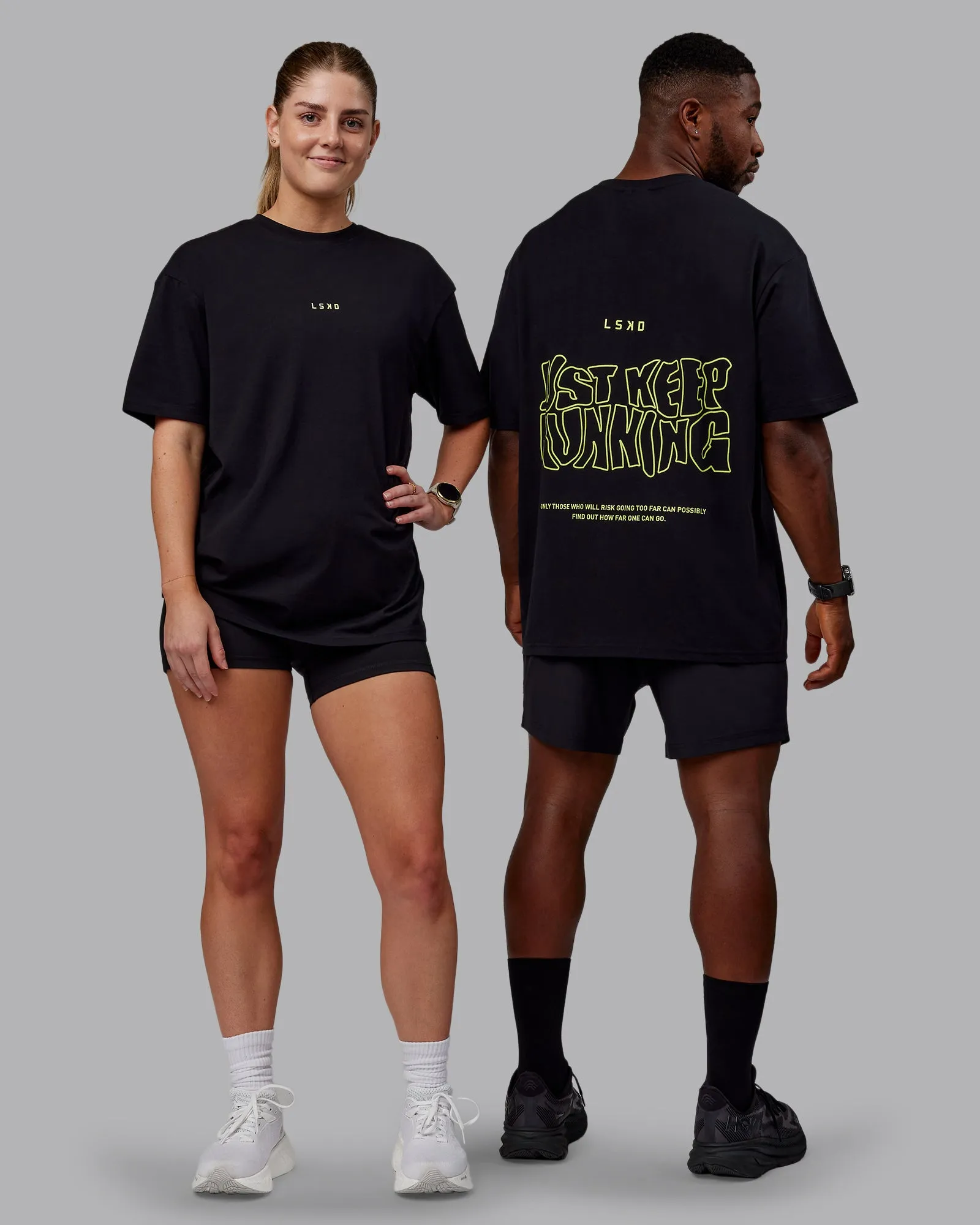Leg It FLXCotton Oversized Tee - Black-Volt sold by LSKD product image thumbnail 3