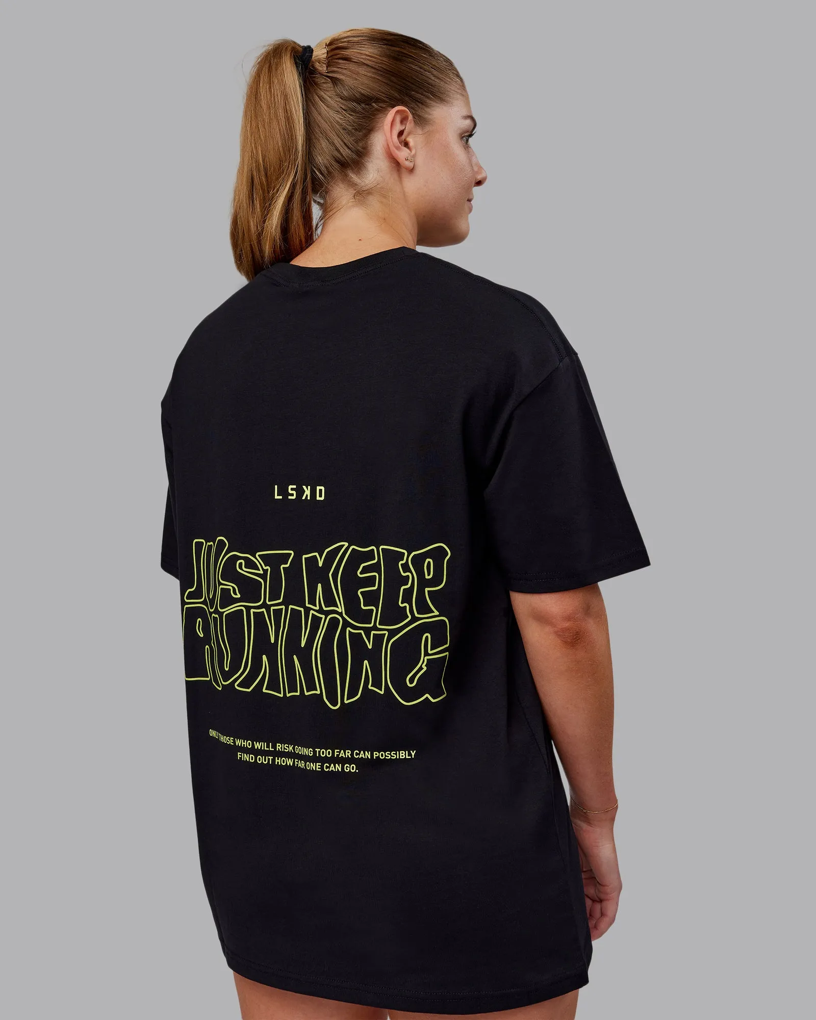 Leg It FLXCotton Oversized Tee - Black-Volt sold by LSKD product image thumbnail 2