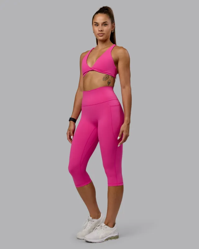 Fusion 3/4 Length Tight with Pockets - Fuchsia Pink sold by LSKD