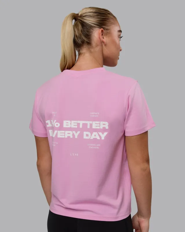1% Better Value Series FLXCotton Tee - Bubblegum-White sold by LSKD