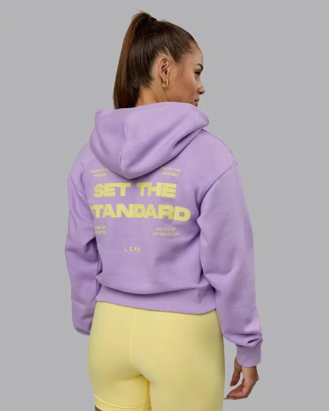 Set The Standard Midweight Hoodie - Pale Lilac-Elfin Yellow sold by LSKD