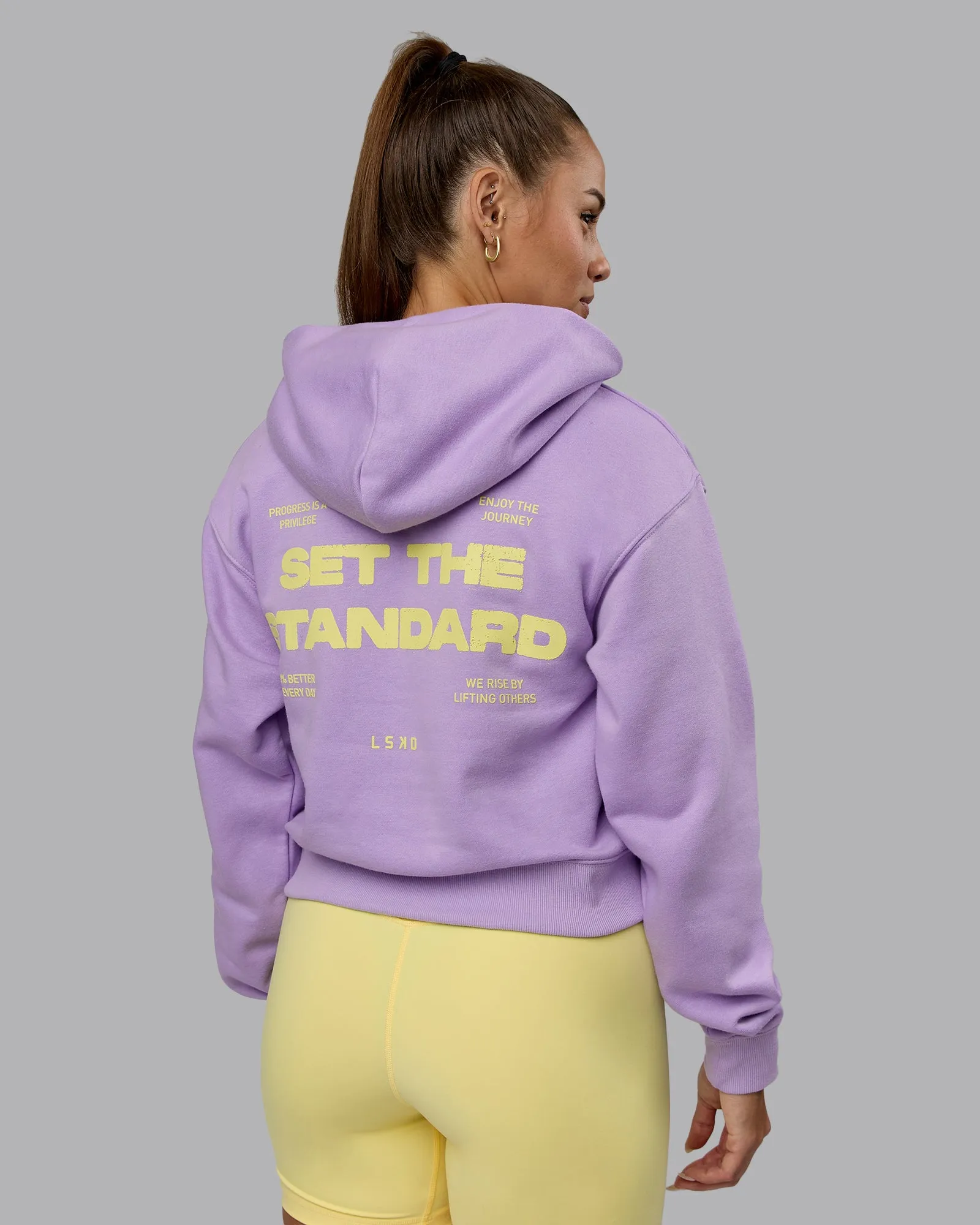 Set The Standard Midweight Hoodie - Pale Lilac-Elfin Yellow sold by LSKD