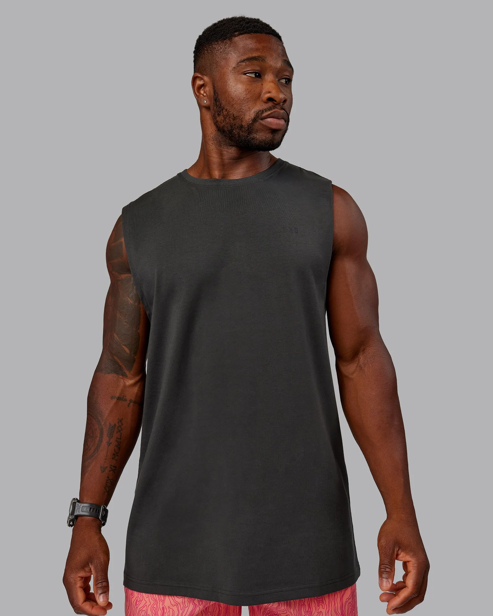 1% Better Value Series FLXCotton Tank - Pirate Black-Black sold by LSKD product image thumbnail 3
