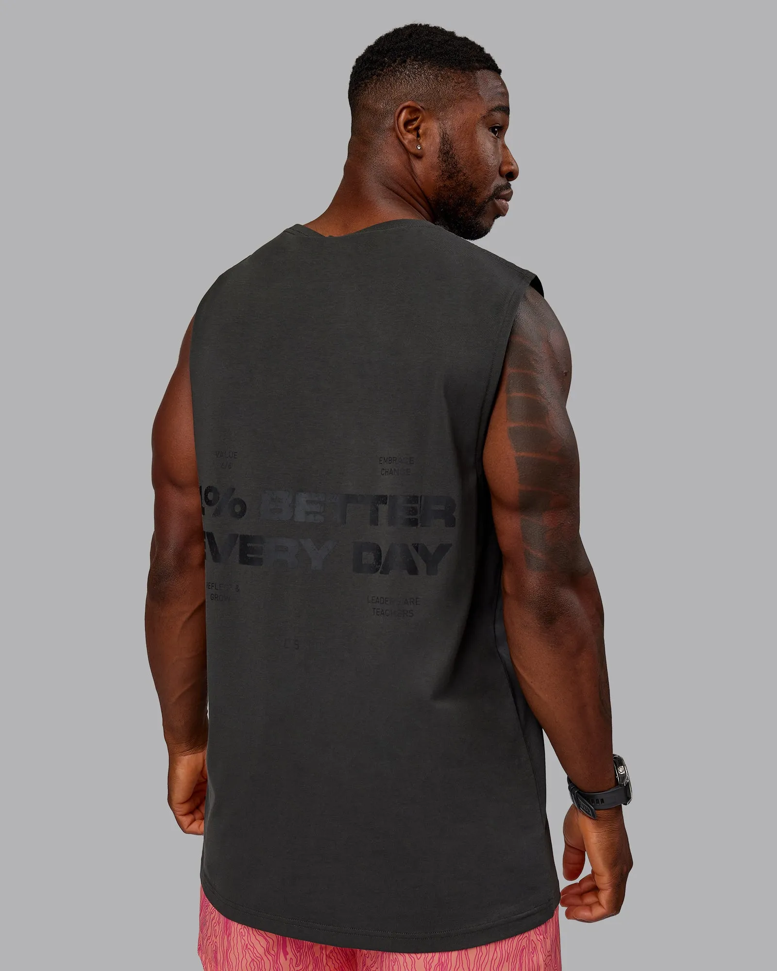 1% Better Value Series FLXCotton Tank - Pirate Black-Black sold by LSKD
