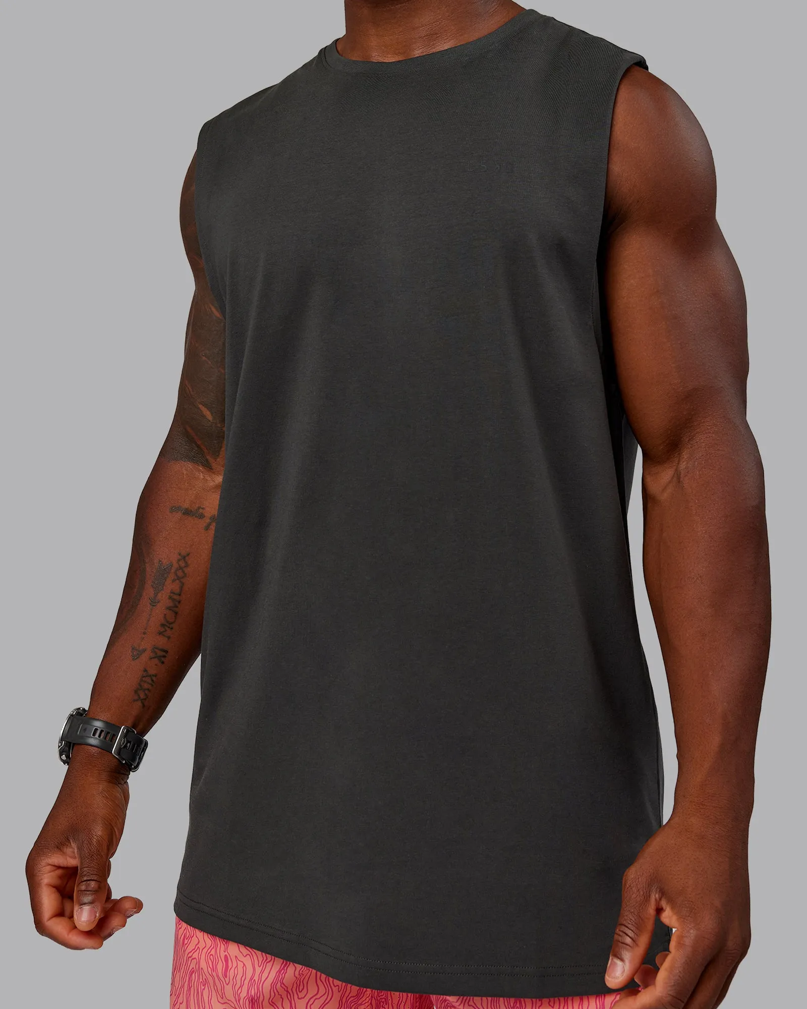 1% Better Value Series FLXCotton Tank - Pirate Black-Black sold by LSKD product image thumbnail 5