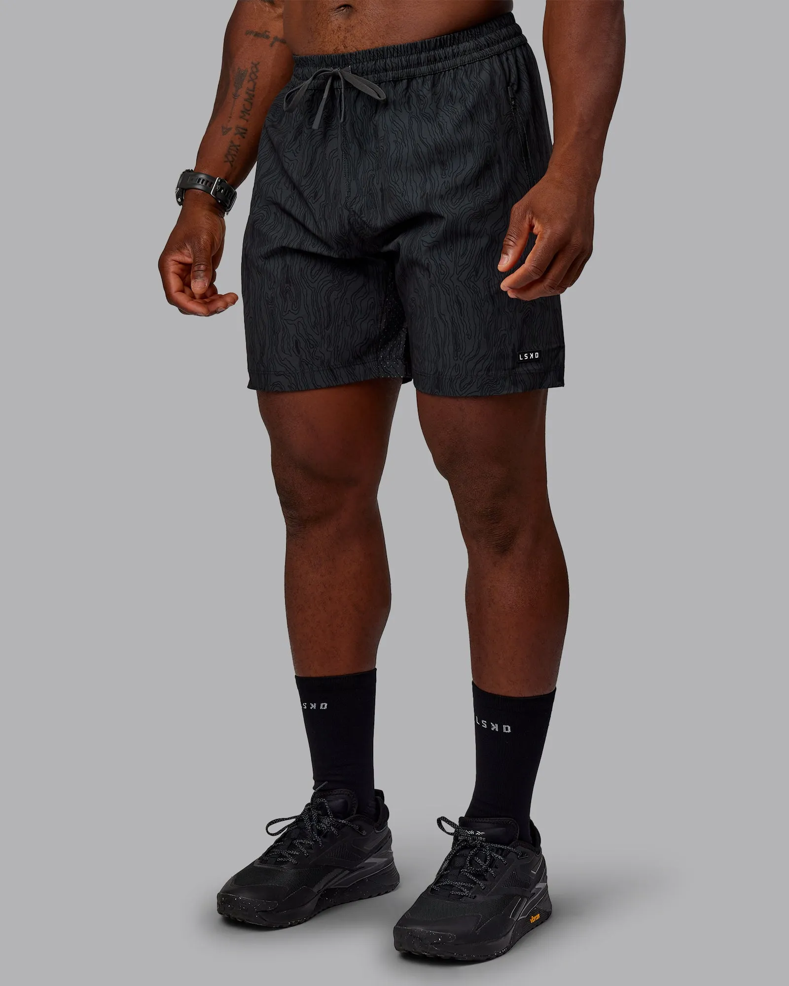 Rep 7" Performance Short - Topographic Black sold by LSKD product image thumbnail 5