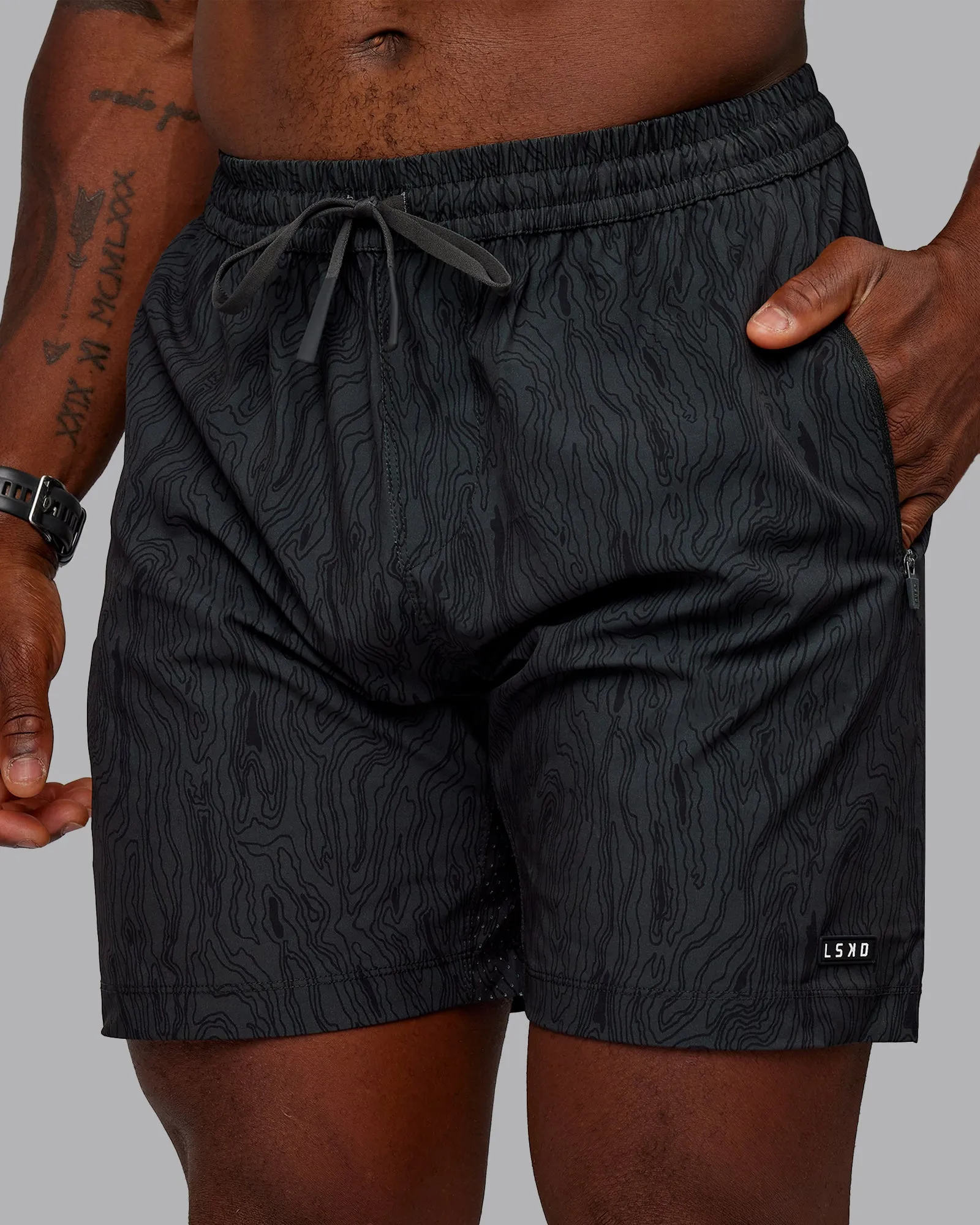 Rep 7" Performance Short - Topographic Black sold by LSKD
