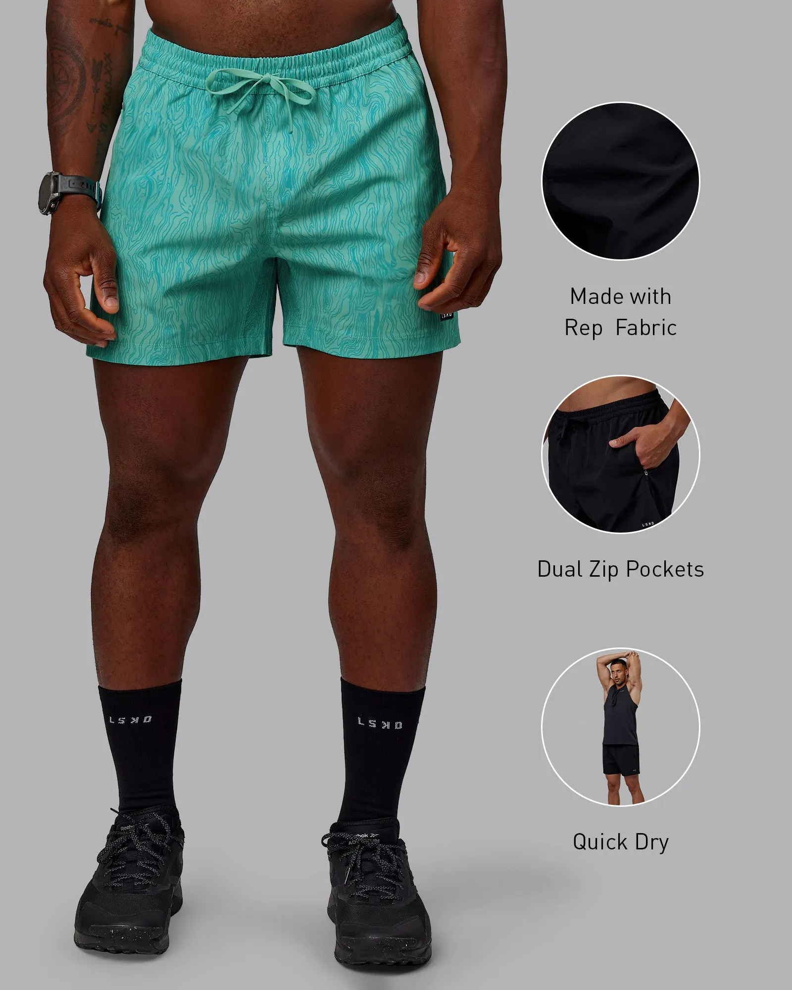 Rep 5" Performance Short - Topographic Blue Bird sold by LSKD product image thumbnail 2