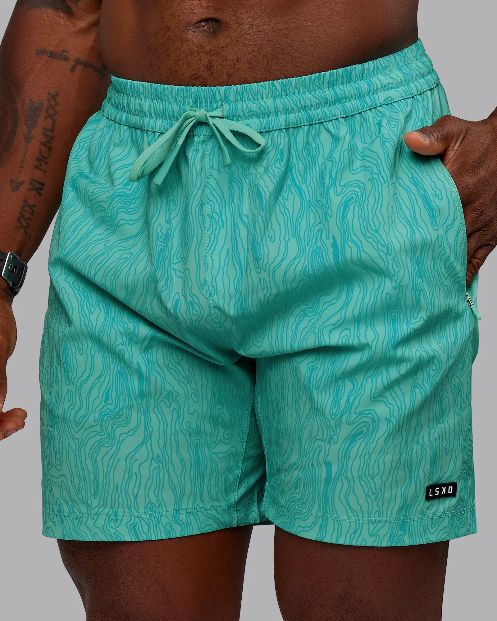 Rep 7" Performance Shorts - Topographic Blue Bird sold by LSKD product image thumbnail 3