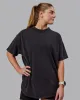 Washed Set The Standard Heavyweight Oversized Tee - Black-Greyish Purple sold by LSKD