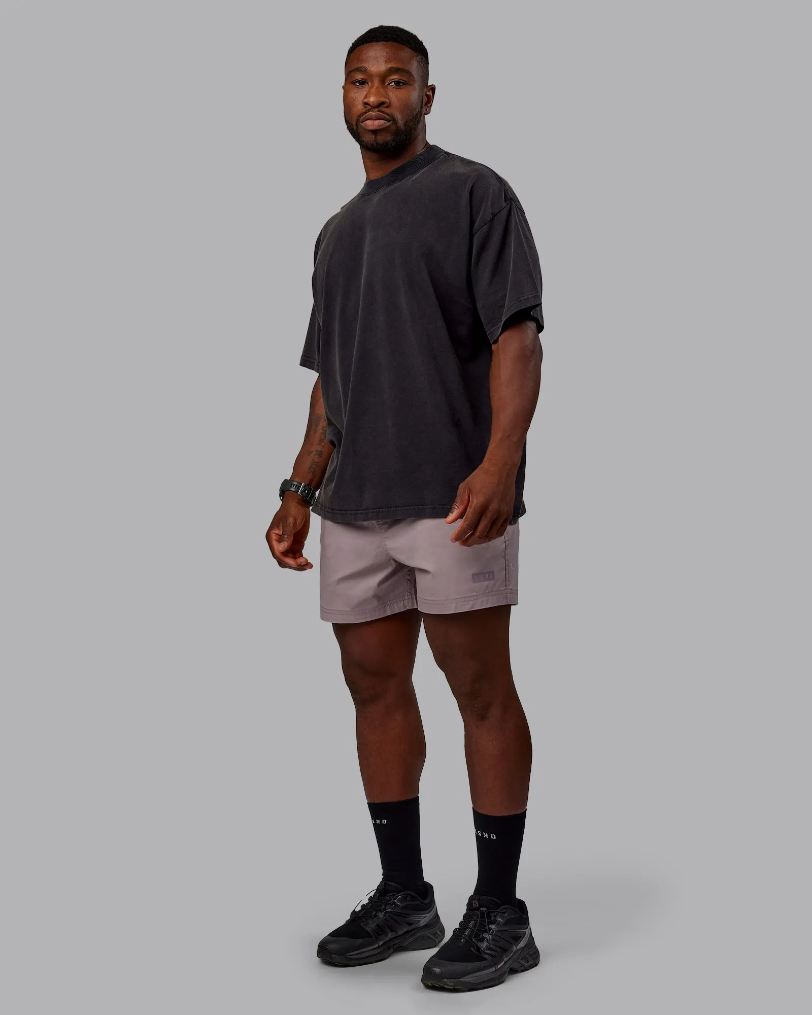 Washed Set The Standard Heavyweight Oversized Tee - Black-Greyish Purple sold by LSKD product image thumbnail 5