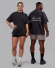 Washed Set The Standard Heavyweight Oversized Tee - Black-Greyish Purple sold by LSKD