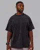 Washed Set The Standard Heavyweight Oversized Tee - Black-Greyish Purple sold by LSKD