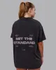 Washed Set The Standard Heavyweight Oversized Tee - Black-Greyish Purple sold by LSKD