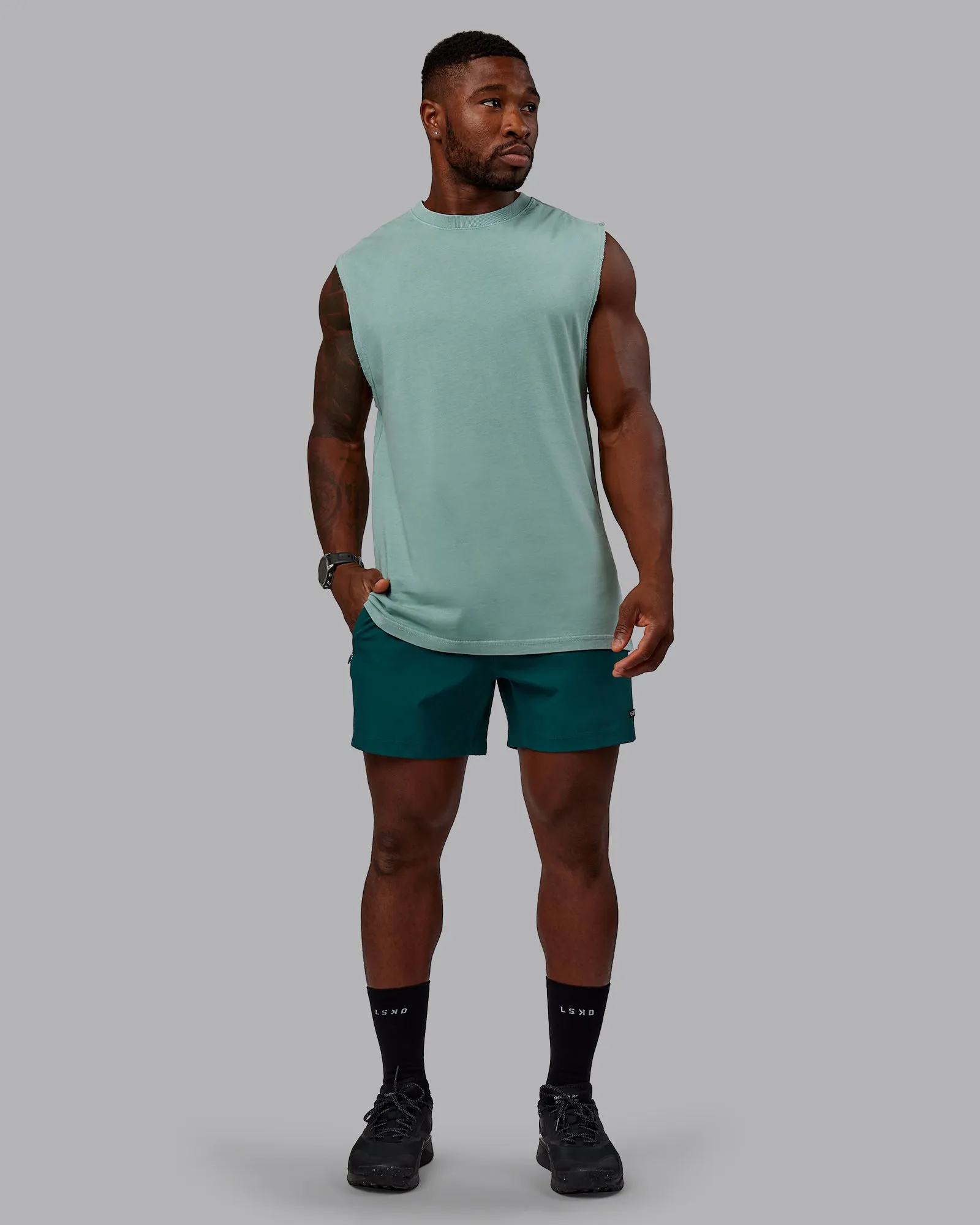 Washed Set The Standard Heavyweight Tank - Sage Brush-Off White sold by LSKD product image thumbnail 3