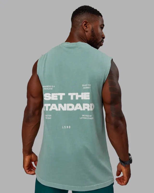 Washed Set The Standard Heavyweight Tank - Sage Brush-Off White sold by LSKD