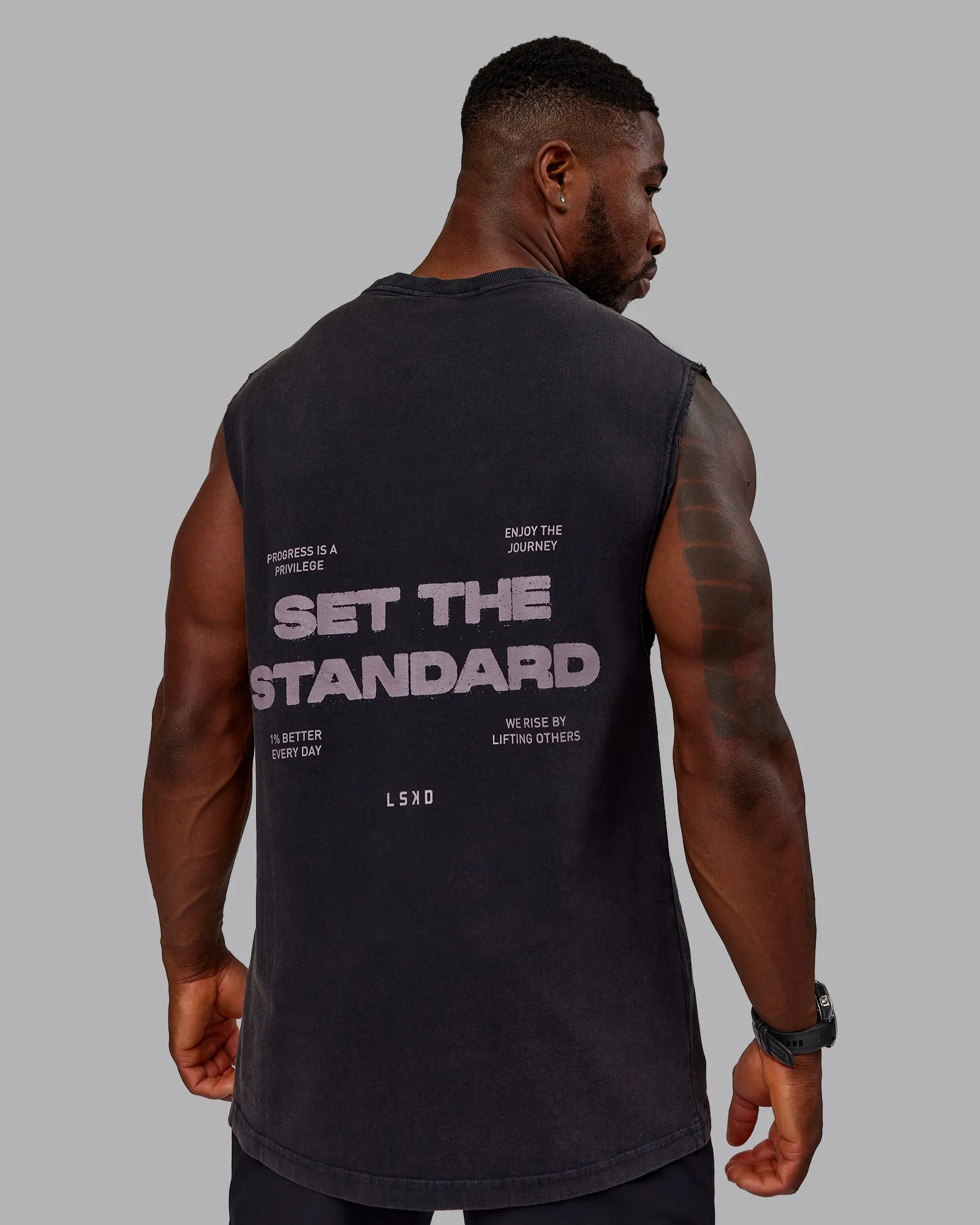 Washed Set The Standard Heavyweight Tank - Black-Greyish Purple sold by LSKD product image thumbnail 2