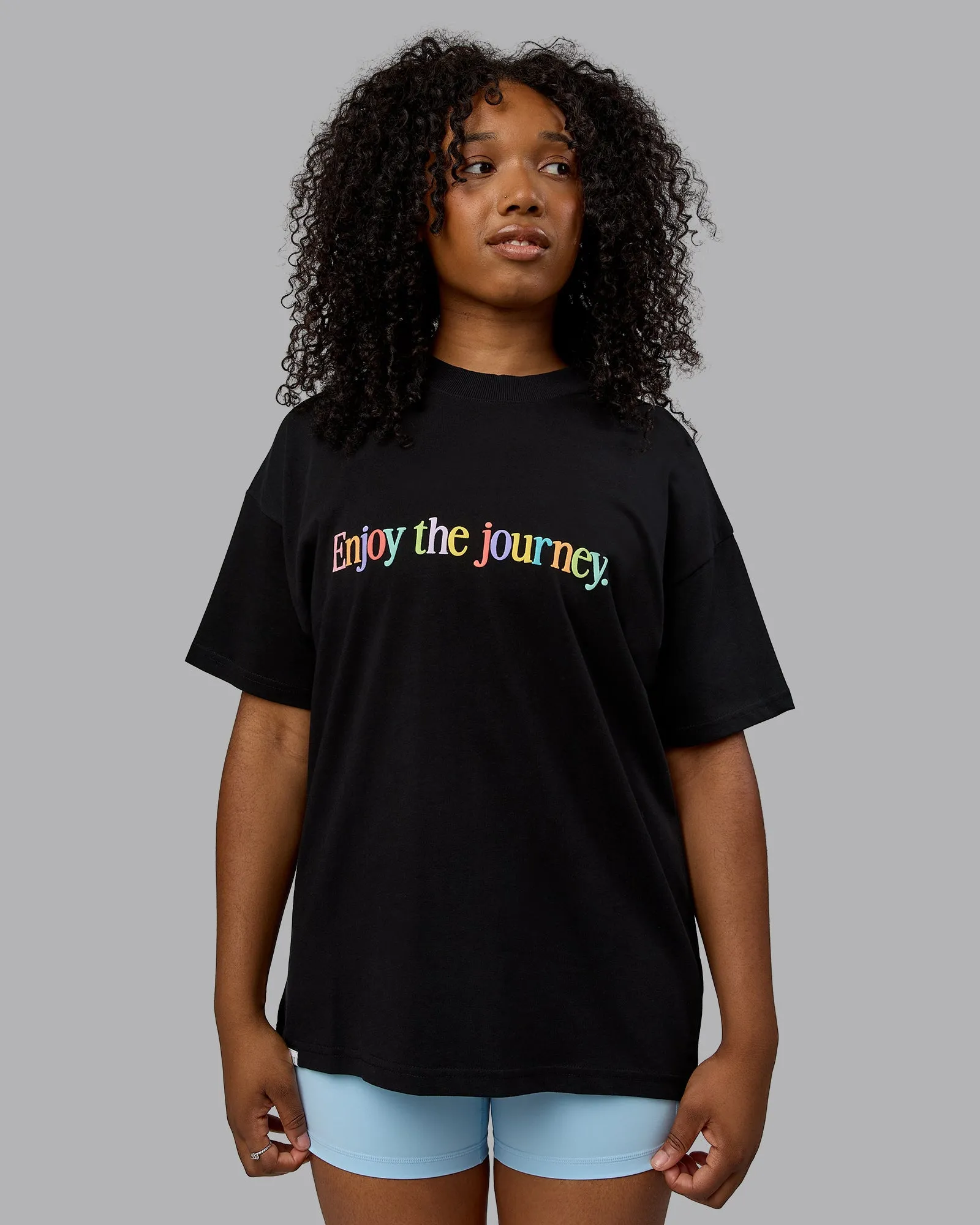 Enjoy The Journey Heavyweight Tee Oversize - Black-Multi sold by LSKD product image thumbnail 3